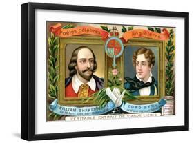 William Shakespeare and Lord Bryron, C1900-null-Framed Giclee Print