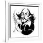 William Shakespeare - black and white caricature-Neale Osborne-Framed Giclee Print