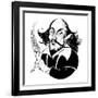 William Shakespeare - black and white caricature-Neale Osborne-Framed Giclee Print