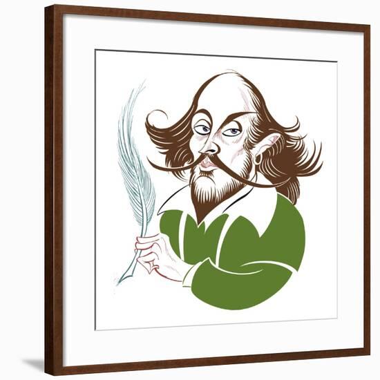 William Shakespeare - colour caricature-Neale Osborne-Framed Giclee Print