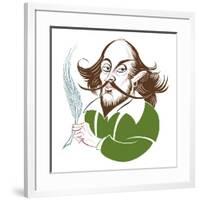 William Shakespeare - colour caricature-Neale Osborne-Framed Giclee Print