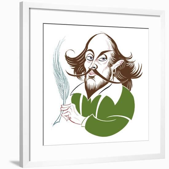 William Shakespeare - colour caricature-Neale Osborne-Framed Giclee Print