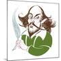 William Shakespeare - colour caricature-Neale Osborne-Mounted Giclee Print