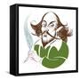 William Shakespeare - colour caricature-Neale Osborne-Framed Stretched Canvas
