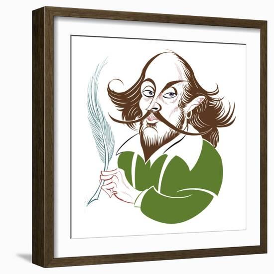 William Shakespeare - colour caricature-Neale Osborne-Framed Giclee Print