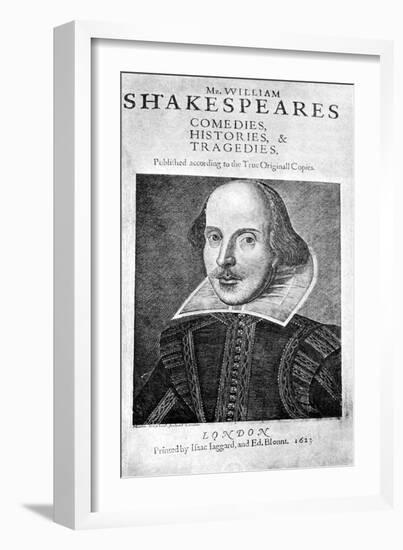 William Shakespeare, English Playwright, 1623-Martin Droeshout-Framed Giclee Print