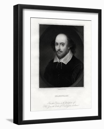 William Shakespeare, English Playwright, 19th Century-E Scriven-Framed Giclee Print