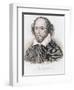 William Shakespeare engraving by JW Cook-J.W. Cook-Framed Giclee Print