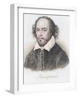 William Shakespeare engraving by JW Cook-J.W. Cook-Framed Giclee Print