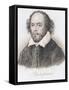 William Shakespeare engraving by JW Cook-J.W. Cook-Framed Stretched Canvas
