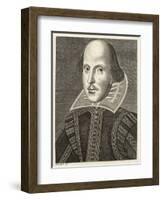 William Shakespeare Playwright and Poet-M. Droeshout-Framed Art Print