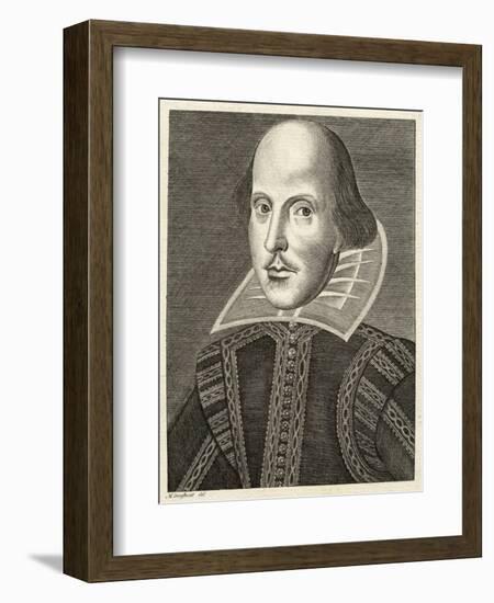 William Shakespeare Playwright and Poet-M. Droeshout-Framed Art Print