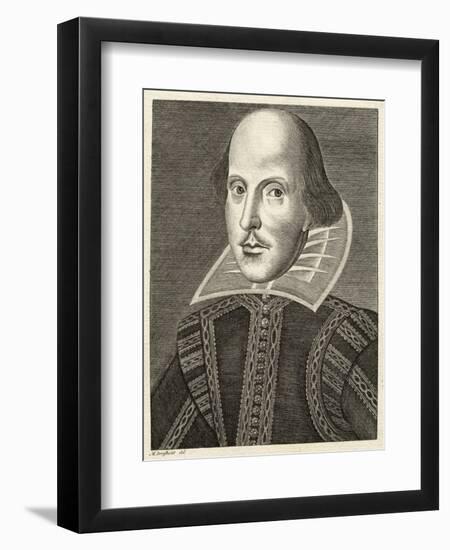 William Shakespeare Playwright and Poet-M. Droeshout-Framed Art Print