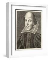 William Shakespeare Playwright and Poet-M. Droeshout-Framed Art Print