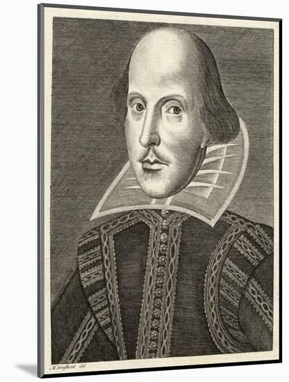 William Shakespeare Playwright and Poet-M. Droeshout-Mounted Art Print