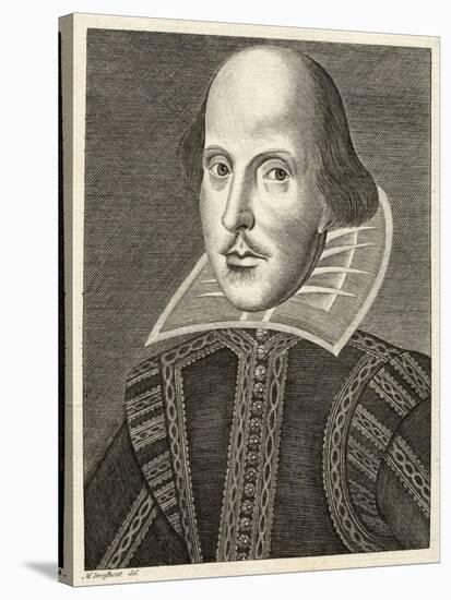 William Shakespeare Playwright and Poet-M. Droeshout-Stretched Canvas