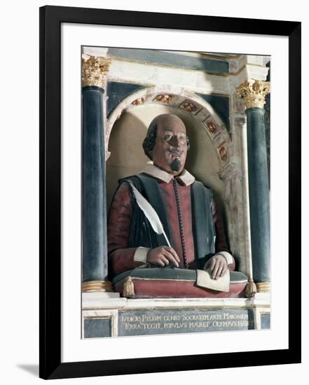 William Shakespeare's Bust, Holy Trinity Church, Stratford Upon Avon, Warwickshire, England-Adam Woolfitt-Framed Photographic Print