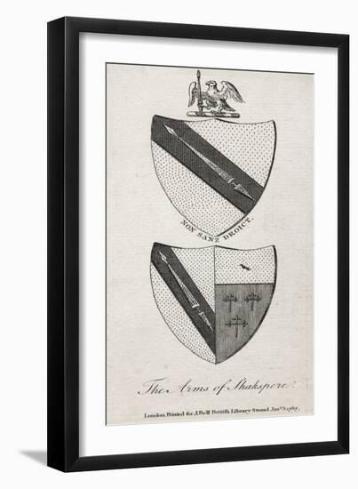 William Shakespeare Shakespeare's Coat of Arms-null-Framed Art Print