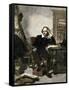 William Shakespeare Writing in His Study-null-Framed Stretched Canvas