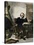 William Shakespeare Writing in His Study-null-Stretched Canvas