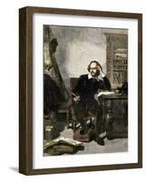 William Shakespeare Writing in His Study-null-Framed Giclee Print