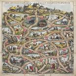 Spooner's Pictorial Map of England and Wales: As an Amusing and Instructive Game for Youth, 1844-William Spooner-Framed Giclee Print