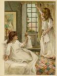 Sisters with Dolls-William St Clair Simmons-Framed Stretched Canvas