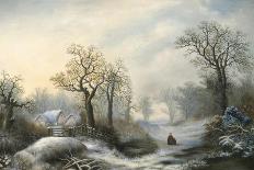 Bridge Cottage, Winter-William Stone-Stretched Canvas