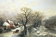 Meeting on the Bridge, Winter-William Stone-Framed Giclee Print