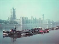 Horse-Drawn Wagon Filled with Beer Barrels at a Bar Along the Thames-William Sumits-Photographic Print