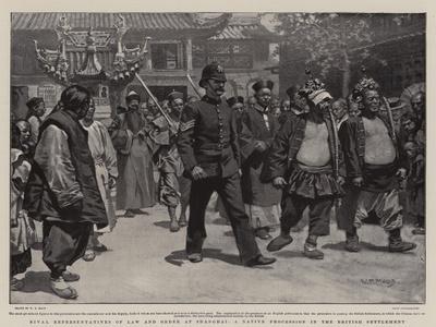 Rival Representatives of Law and Order at Shanghai, a Native Procession in the British Settlement