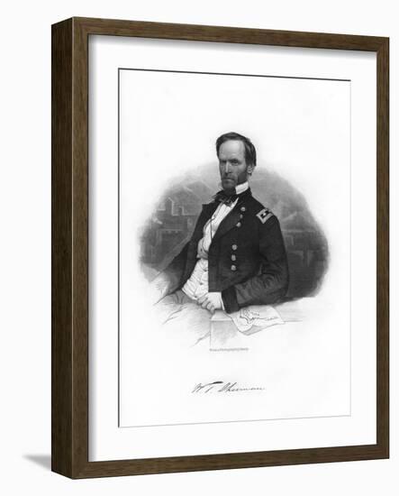 William Tecumseh Sherman, Union General, 1862-1867-Brady-Framed Giclee Print