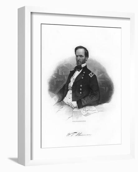 William Tecumseh Sherman, Union General, 1862-1867-Brady-Framed Giclee Print