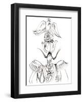 William the Second, emperor of Germany; King of Prussia; caricature with eagle helmet-Neale Osborne-Framed Giclee Print