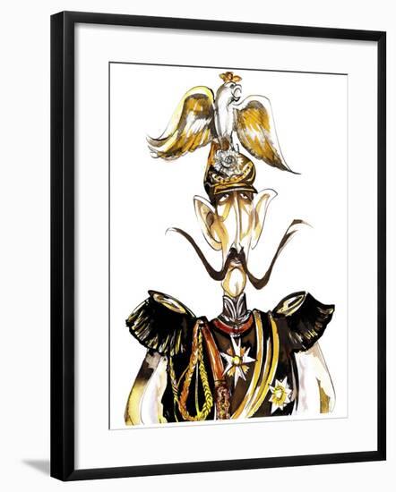 William the Second, emperor of Germany, King of Prussia; colour caricature with eagle helmet-Neale Osborne-Framed Giclee Print