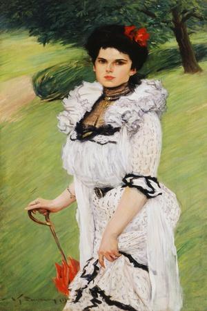 The White Dress - Portrait of a Young Woman in a Park, 1903