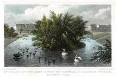Island on the Lake and Part of Cornwall and Clarence Terraces, Regent's Park, London, 1828-William Tombleson-Giclee Print