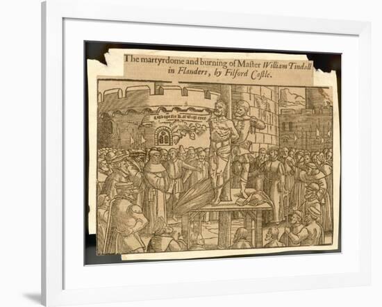 William Tyndale, Translator of the Bible, Is Arrested at Antwerp, Strangled and Burnt-null-Framed Art Print