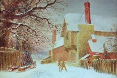 Snowballing at Tiddlington-William W. Quatremain-Stretched Canvas