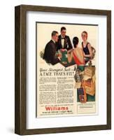 Williams, Aftershave Bridge Playing Cards Games Mens, USA, 1920-null-Framed Giclee Print