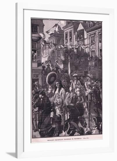 Williams Triumphant Procession to Whitehall Ad 1697-Walter Stanley Paget-Framed Premium Giclee Print