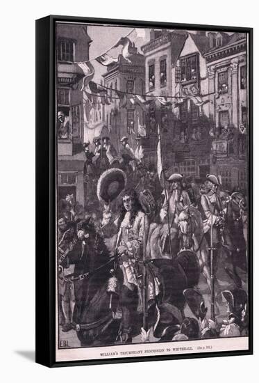 Williams Triumphant Procession to Whitehall Ad 1697-Walter Stanley Paget-Framed Stretched Canvas