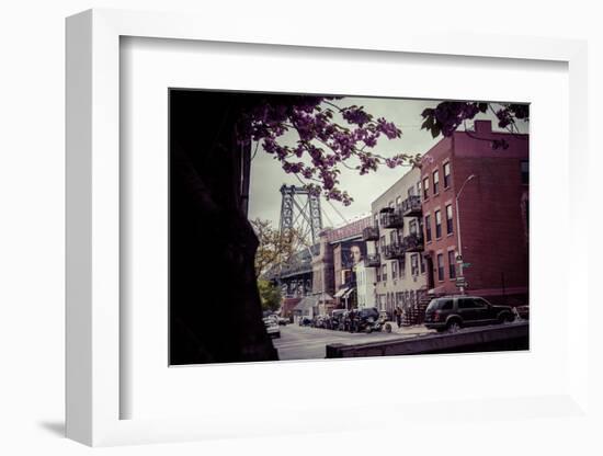 Williamsburg Bridge and neighbourhood, Brooklyn, New York, USA-Andrea Lang-Framed Photographic Print