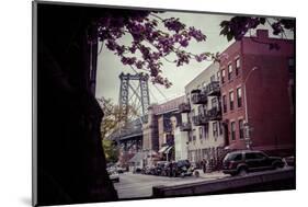 Williamsburg Bridge and neighbourhood, Brooklyn, New York, USA-Andrea Lang-Mounted Photographic Print