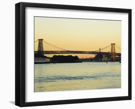 Williamsburg Bridge and the East River, New York City, New York, USA-Amanda Hall-Framed Photographic Print