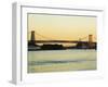 Williamsburg Bridge and the East River, New York City, New York, USA-Amanda Hall-Framed Photographic Print