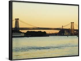 Williamsburg Bridge and the East River, New York City, New York, USA-Amanda Hall-Framed Photographic Print