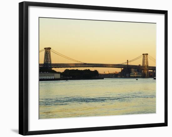 Williamsburg Bridge and the East River, New York City, New York, USA-Amanda Hall-Framed Photographic Print