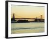 Williamsburg Bridge and the East River, New York City, New York, USA-Amanda Hall-Framed Photographic Print