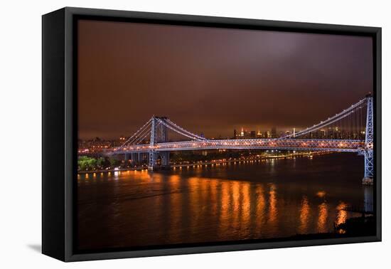 Williamsburg Bridge at Night from Brooklyn Photo Poster-null-Framed Stretched Canvas